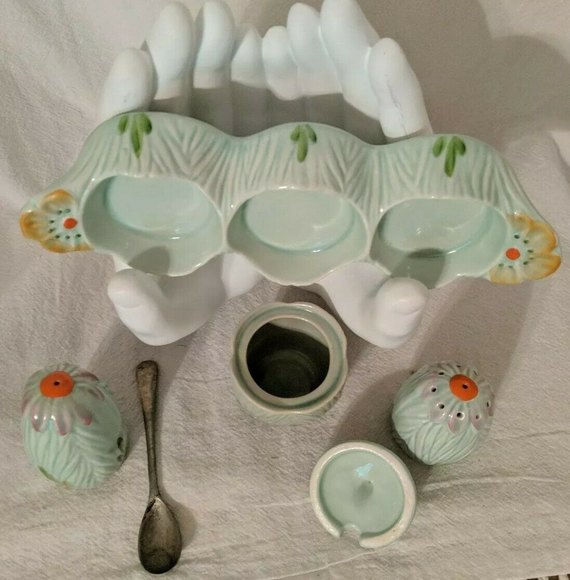 Beswick Wayside Cruet set 1930's pepper salt mustard base Nevada Silver d&a UK - Picture 4 of 12